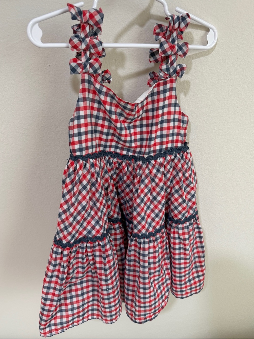 Tommy Bahama Red White and Navy Plaid Bow-Strap Sundress